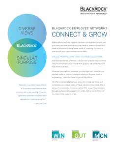 DIVERSE VIEWS BlackRock Employee Networks  CONNECT & GROW