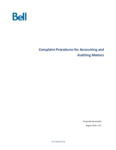 Complaint Procedures for Accounting and Auditing Matters Corporate CorporateSecretariat Service