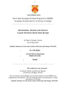 1  Oxford Balkan Society
