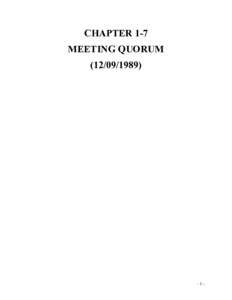 CHAPTER 1-7 MEETING QUORUM-