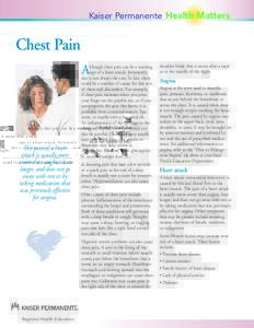 Kaiser Permanente Health Matters  Chest Pain A  The pain of a heart