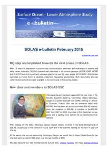 SOLAS e-bulletin Issue February 2015