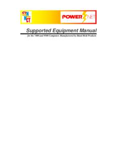 Supported Equipment Manual for the 7400 and 9500 Computers Manufactured by Hand Held Products Copyright © [removed]by Connect, Inc. All rights reserved. This document may not be reproduced in full or in part, in any