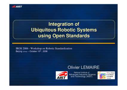 OMG Robotics systems Response from The National Institute of Advanced Industrial