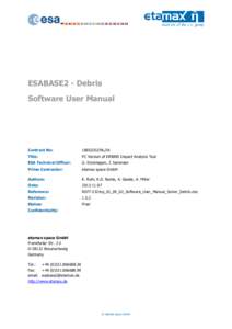 ESABASE2 - Debris Software User Manual Contract No:  [removed]NL/JA