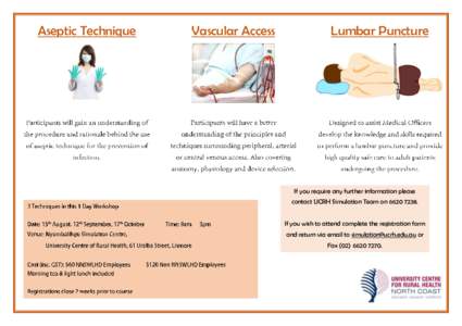 Aseptic Technique  Vascular Access Lumbar Puncture