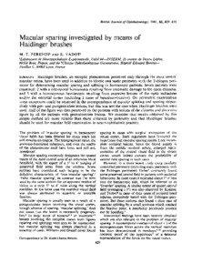 British Journal of Ophthalmology, 1981, 65, [removed]Macular sparing investigated by means of