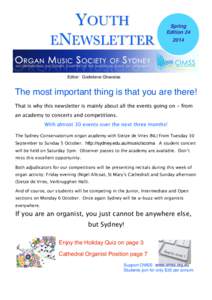 YOUTH ENEWSLETTER Spring Edition[removed]