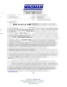 PRESS RELEASE Business Editor For Immediate Release Contact: Lisa Wagman Glezer Direct: [removed]