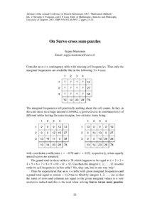 Logic / Kakuro / Puzzle / Mechanical puzzle / Crossword / Logic puzzles / Survo Puzzle / Mathematics