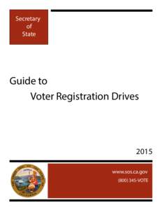 Secretary of State Guide to Voter Registration Drives