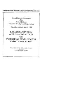 UNflED NATIONS INDUSTRIAL DEVELOPMENT ORGANIZATION  Second General Conference of the United Nations Industrial Development Organization