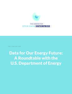 Data for Our Energy Future: A Roundtable with the U.S. Department of Energy TABLE OF CONTENTS Introduction.................................................................................................................