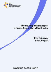 The making of a manager: evidence from military officer training