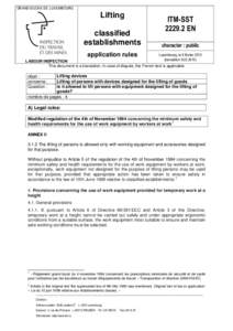 GRAND-DUCHE DE LUXEMBOURG  Lifting classified establishments application rules