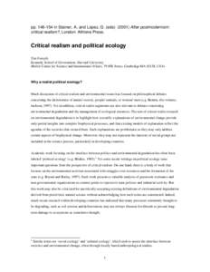 Critical realism and political ecology