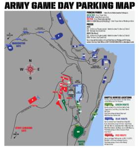 ARMY GAME DAY PARKING MAP PARKING PASSES Follow Shuttle Route based on Parking Lot.  LEE RD.