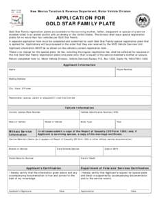 MVD–10100 INTNew Mexico Taxation & Revenue Department, Motor Vehicle Division  APPLICATION FOR