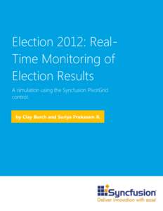 Election 2012: RealTime Monitoring of Election Results A simulation using the Syncfusion PivotGrid control. by Clay Burch and Suriya Prakasam R.