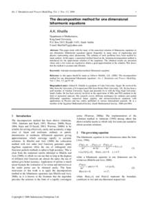 Int. J. Simulation and Process Modelling, Vol. 2, Nos. 1/2, The decomposition method for one dimensional biharmonic equations