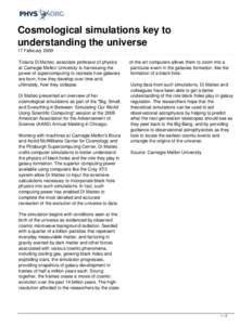 Cosmological simulations key to understanding the universe