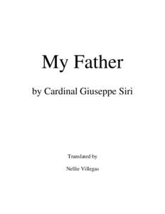 My Father by Cardinal Giuseppe Siri Translated by Nellie Villegas