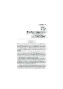 Chapter 4  The Determinants of Welfare Introduction