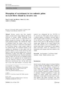 Biol Invasions DOIs10530ORIGINAL PAPER  Disruption of recruitment in two endemic palms