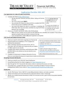 Microsoft Word - Financial Aid Application Checklist