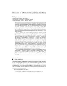 Protection of Information in Quantum Databases