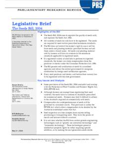 Microsoft Word - legislative brief -- seeds bill.doc