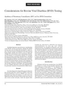 Considerations for Bovine Viral Diarrhea (BVD) Testing