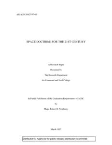 SPACE DOCTRINE FOR THE 21ST CENTURY