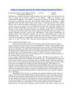 Southern Campaign American Revolution Pension Statements & Rosters Pension application of James Hardison R4596 Lucretia fn28NC Transcribed by Will Graves[removed]