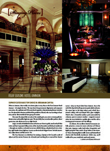 PETER VITALE  StayingPlaces FOUR SEASONS HOTEL AMMAN SOPHISTICATED OASIS TOP CHOICE IN JORDANIAN CAPITAL
