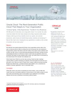 Computing / Cloud computing / Cloud infrastructure / Cloud applications / Oracle Corporation / Oracle Database / Software as a service / Platform as a service / RightScale / Business process management / IBM cloud computing / HP Cloud