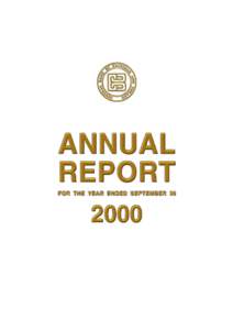 CENTRAL BANK OF TRINIDAD AND TOBAGO  LETTER OF TRANSMITTAL 2000 ANNUAL REPORT