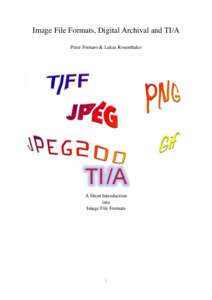 Image File Formats, Digital Archival and TI/A Peter Fornaro & Lukas Rosenthaler A Short Introduction into Image File Formats