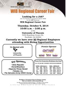 Looking for a Job? Join the Workforce Investment Board (WIB) for the 18th Biannual WIB Regional Career Fair