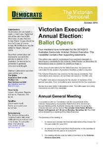 AD Victorian Division newsletter October 2014