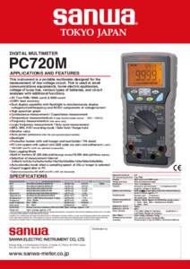 DIGITAL MULTIMETER  PC720M APPLICATIONS AND FEATURES