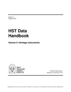 Version 3 October 1997 HST Data Handbook Volume II: Heritage Instruments