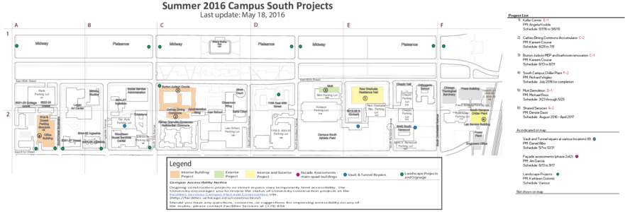Summer 2016 campus South Projects_05182016