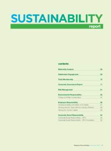 SUSTAINABILITY report contents Materiality Analysis
