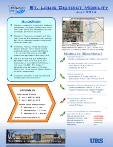 St. Louis District Mobility July 2014 GuidePost Freeway mobility Improved overall compared to June consistent with