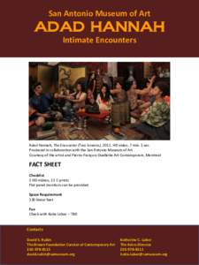 San Antonio Museum of Art  ADAD HANNAH Intimate Encounters  Adad Hannah, The Encounter (Two Screens), 2012, HD video, 7 min. 1 sec.