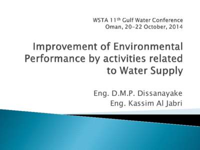 Improvement of Environmental Performance by activities related to Water Supply