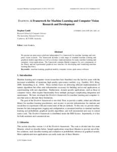 Journal of Machine Learning Research[removed]3537  Submitted 4/12; Revised 12/12; Published[removed]DARWIN: A Framework for Machine Learning and Computer Vision Research and Development