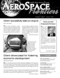 JANUARY[removed]Volume 6 Glenn successfully tests ion engine Glenn news relase