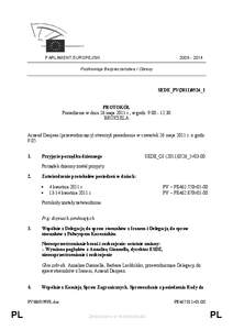 [removed]PARLAMENT EUROPEJSKI Podkomisja Bezpieczeństwa i Obrony  SEDE_PV(2011)0526_1